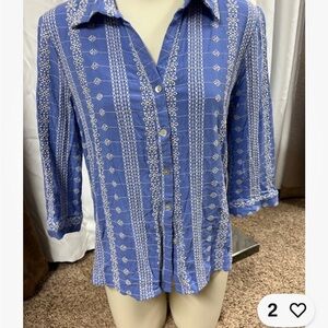 Ultra Pink Blue and White Button Down Shirt